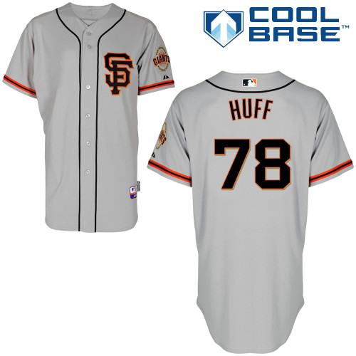 David Huff #78 Youth Baseball Jersey-San Francisco Giants Authentic Road 2 Gray Cool Base MLB Jersey